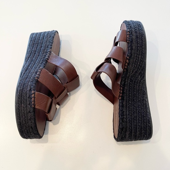 Vince Sabella Mahogany Brown Espadrille Wedge Sandals Platform Women Sz 9 NEW - Picture 3 of 10